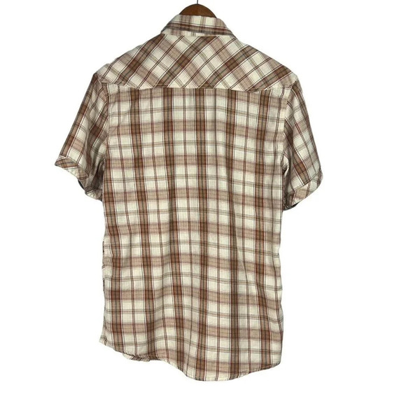 BKE Pearl Snap Shirt Mens M Standard Fit Multicolor Plaid Short Sleeve - Picture 2 of 6
